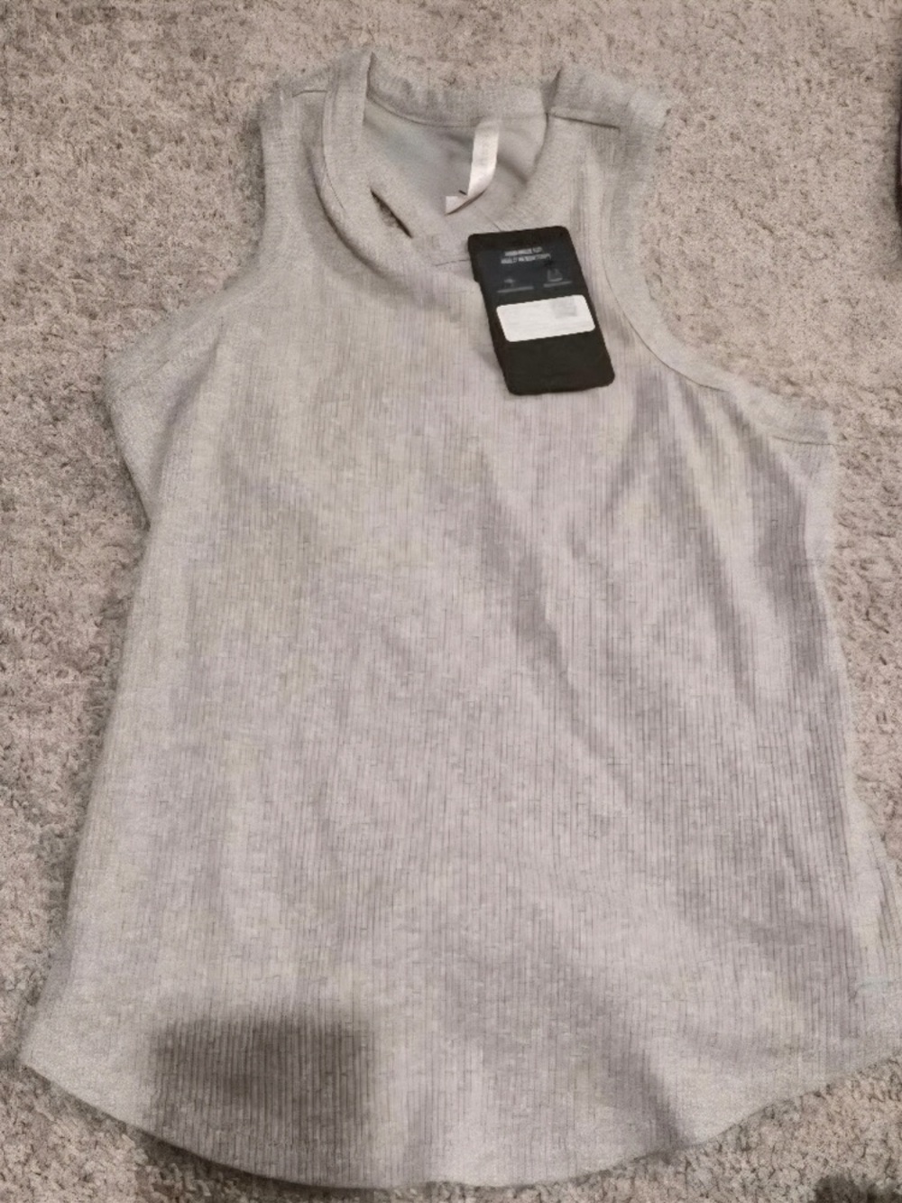 Fabletics Light Gray Ribbed Sleeveless Tank Sweater